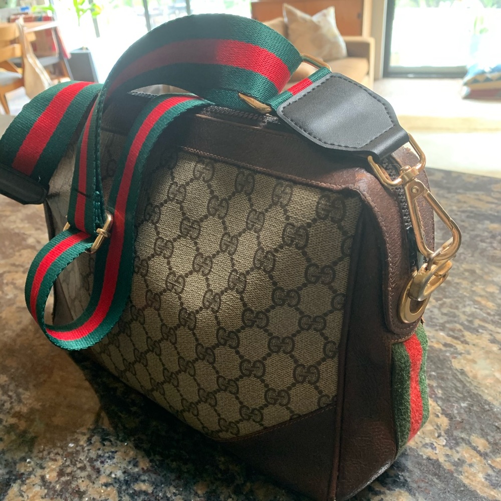 Authentic Gucci Crossbody Bag GG Logo Print Design